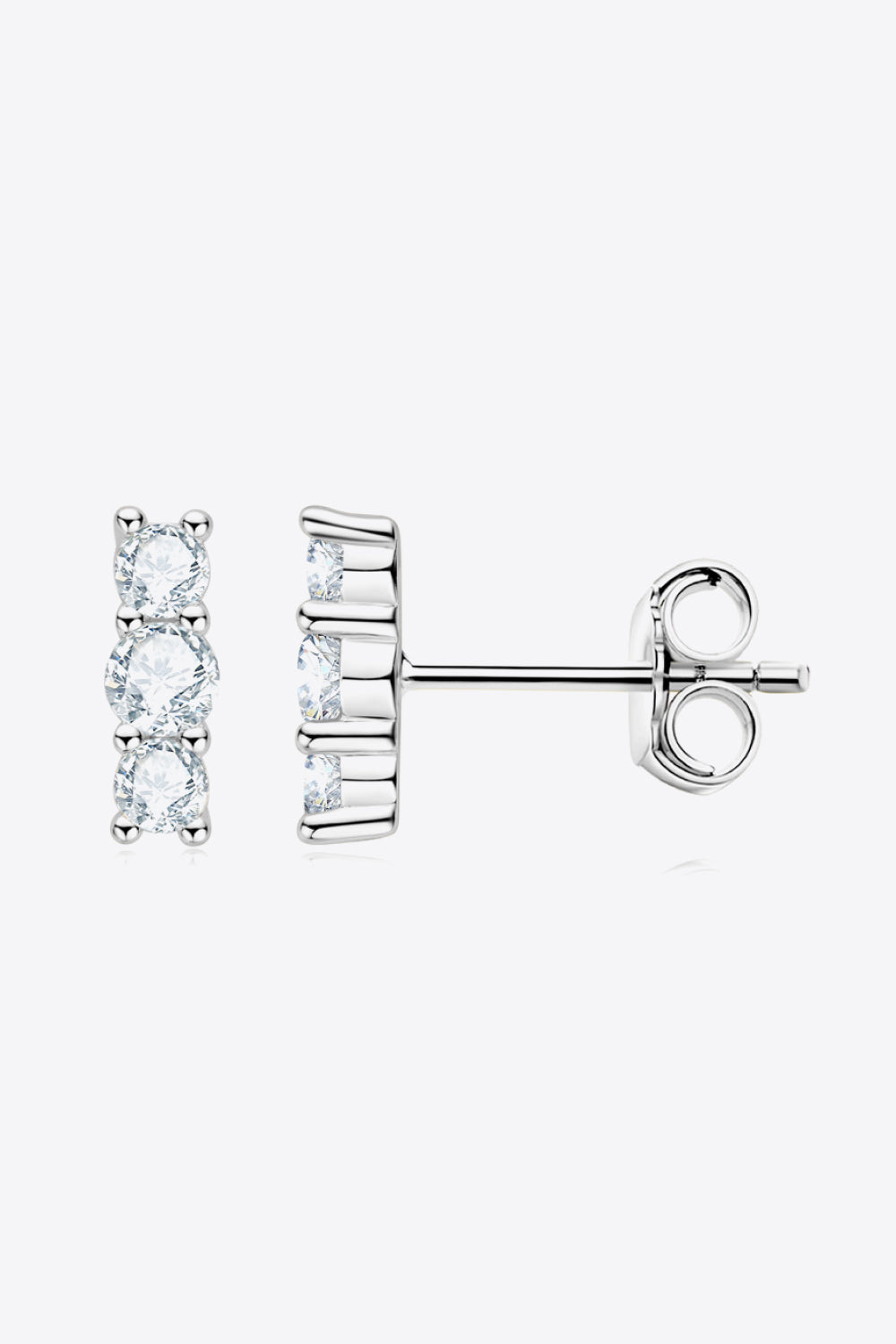 Heartbeat Rhythm 925 Sterling Silver Moissanite Stud Earrings - Cheeky Chic Boutique
