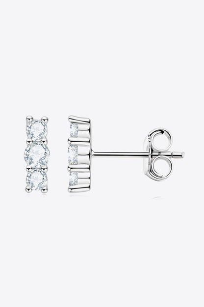 Heartbeat Rhythm 925 Sterling Silver Moissanite Stud Earrings - Cheeky Chic Boutique