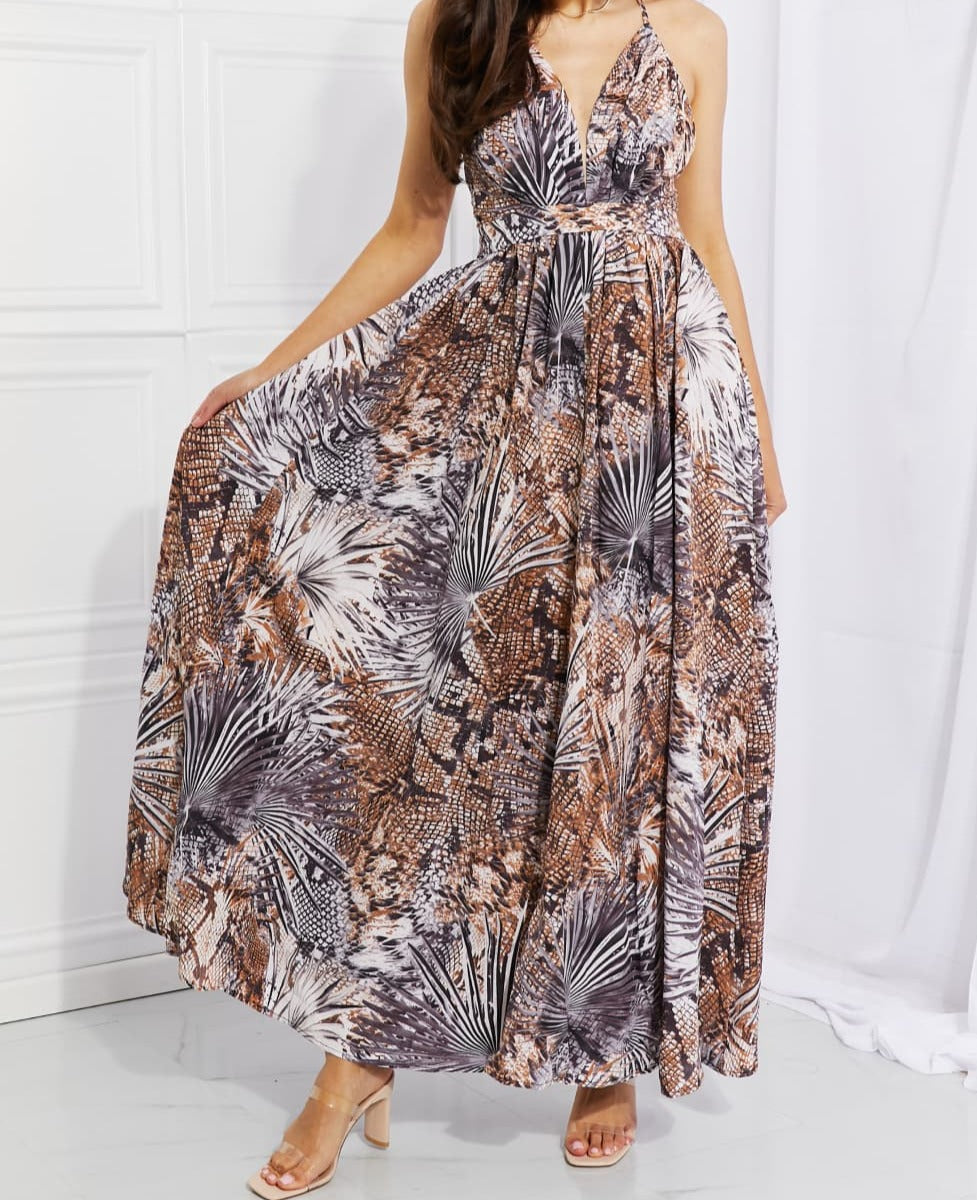 Sweet Generis Full Size Piecing It Together Printed Sleeveless Dress - Cheeky Chic Boutique