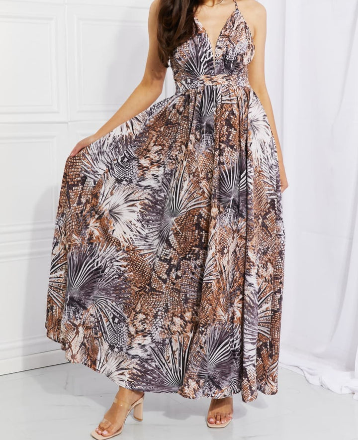 Sweet Generis Full Size Piecing It Together Printed Sleeveless Dress - Cheeky Chic Boutique