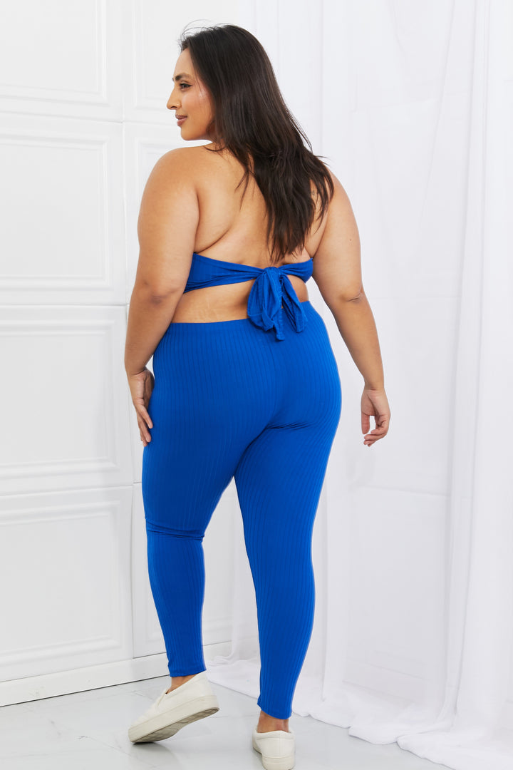 Capella On The Daily Full Size Halter Crop Top and Leggings Set - Cheeky Chic Boutique