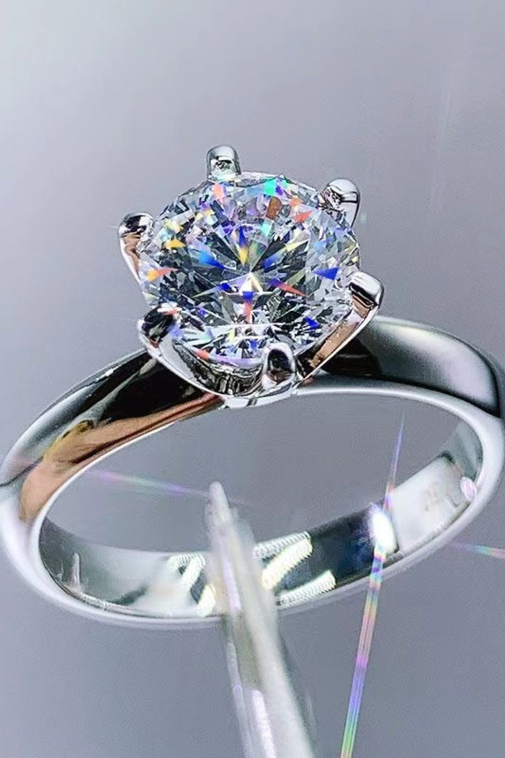 925 Sterling Silver 3 Carat Moissanite 6-Prong Ring - Cheeky Chic Boutique