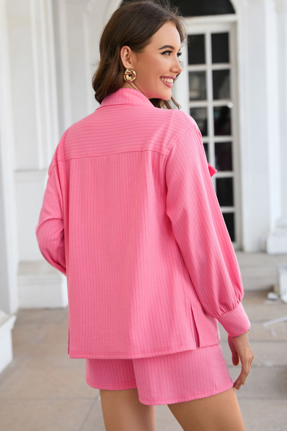 Pink Sunset Button Down Set - Cheeky Chic Boutique