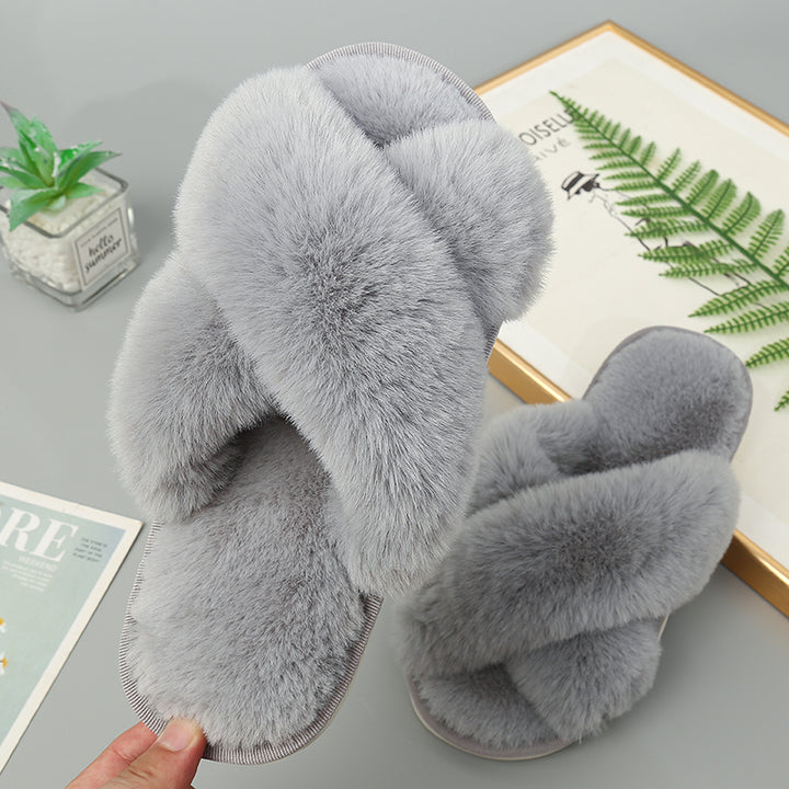 Movie Night Faux Fur Slippers - Cheeky Chic Boutique