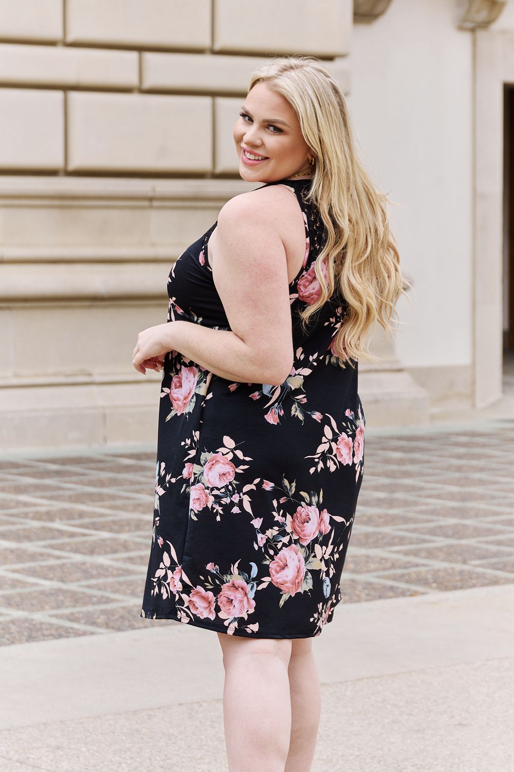 On A Journey Floral Lace Detail Sleeveless Mini Dress - Cheeky Chic Boutique