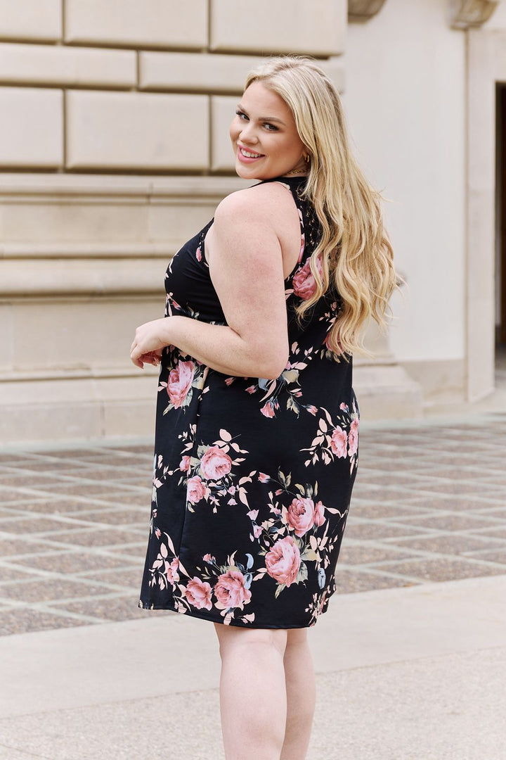On A Journey Floral Lace Detail Sleeveless Mini Dress - Cheeky Chic Boutique
