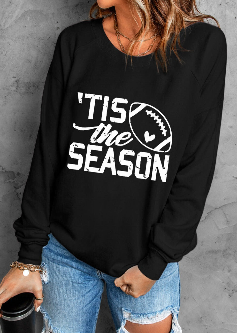 Tis the Season Football Graphic Sweatshirt - Cheeky Chic Boutique