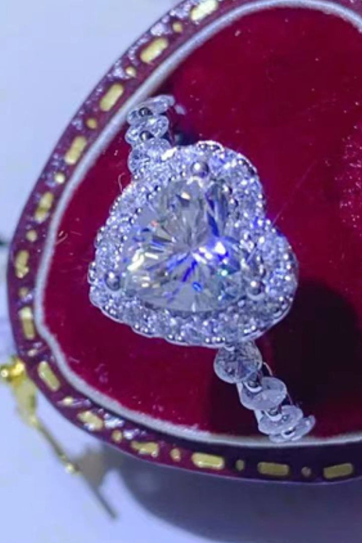 Daniela 1 Carat Moissanite Heart Ring - Cheeky Chic Boutique