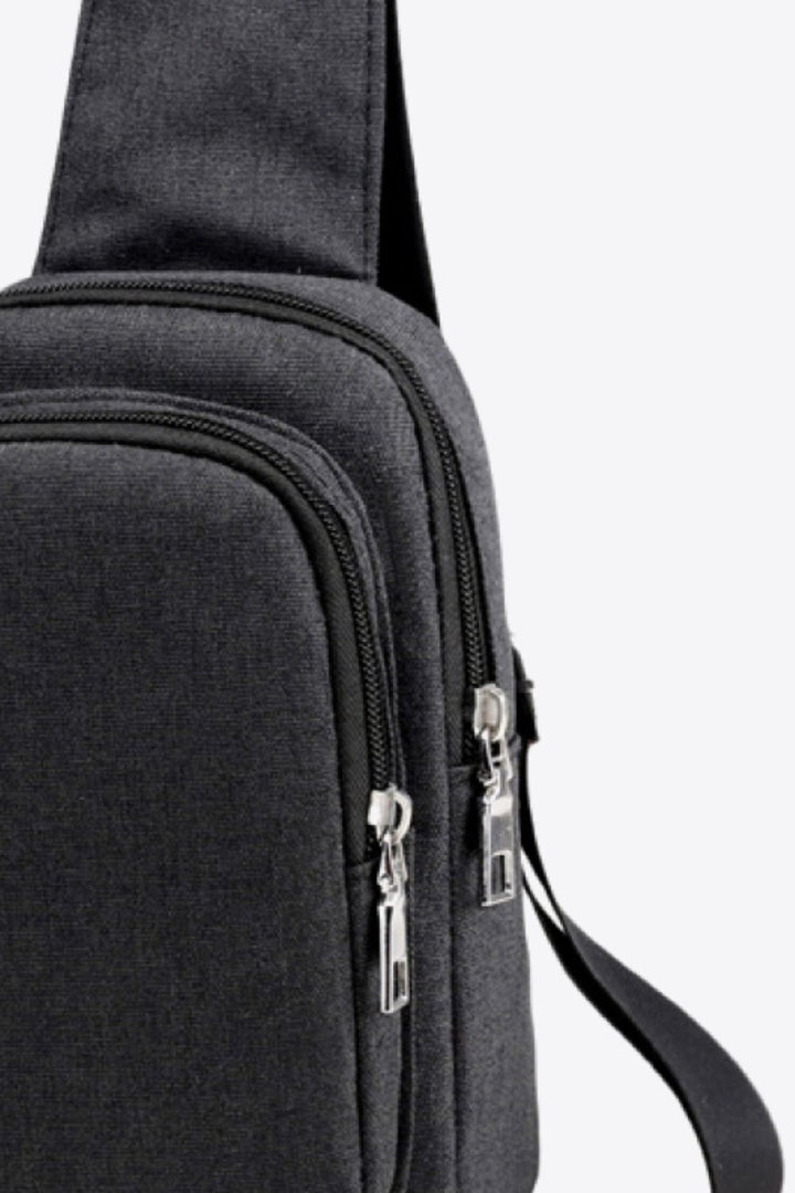 PRE-ORDER Zip Closure Adjustable Strap Oxford Sling Bag - Cheeky Chic Boutique