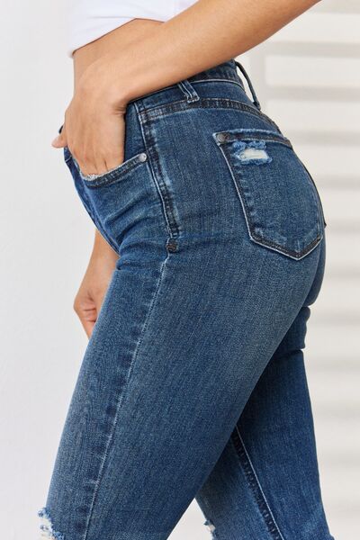 Judy Blue Full Size High Waist Distressed Slim Jeans - Cheeky Chic Boutique