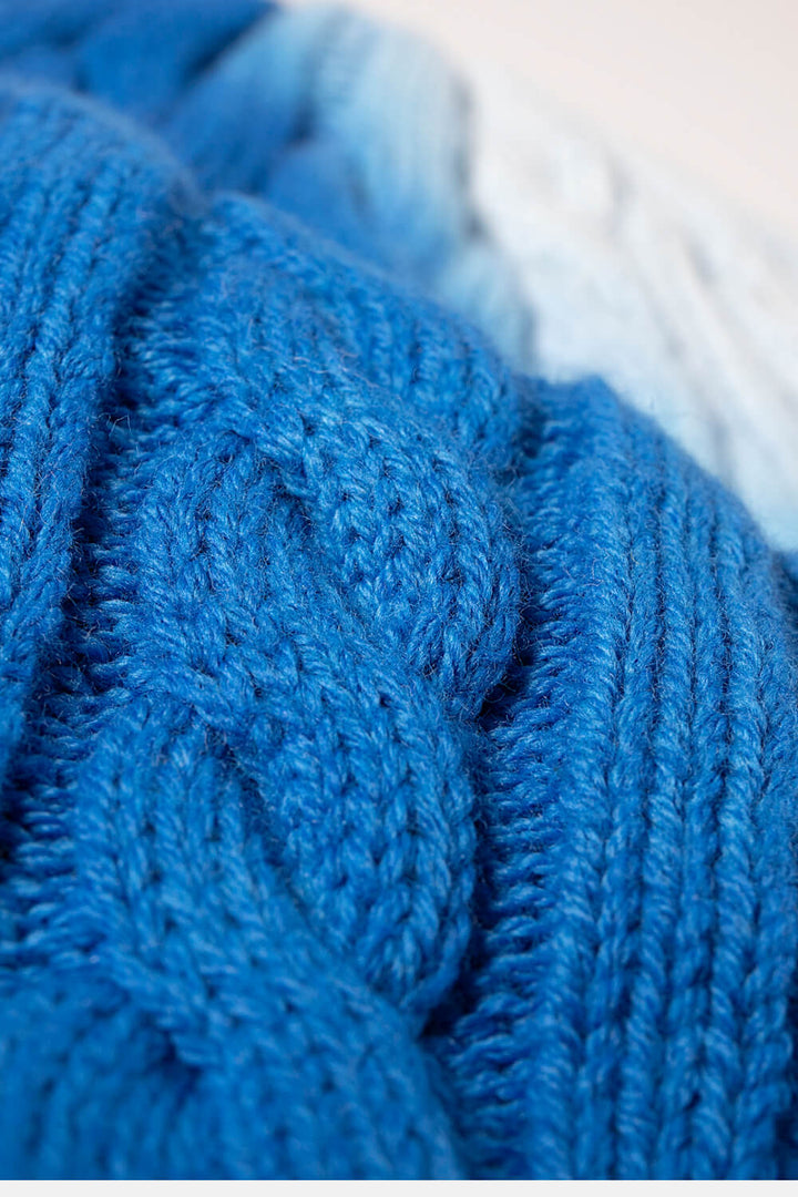 Contrast Tie-Dye Cable-Knit Cuffed Beanie - Cheeky Chic Boutique