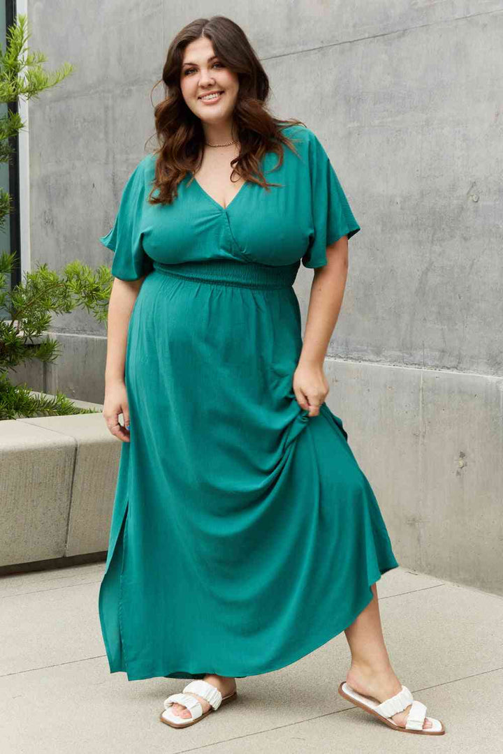 ODDI Full Size Woven Wrap Maxi Dress - Cheeky Chic Boutique