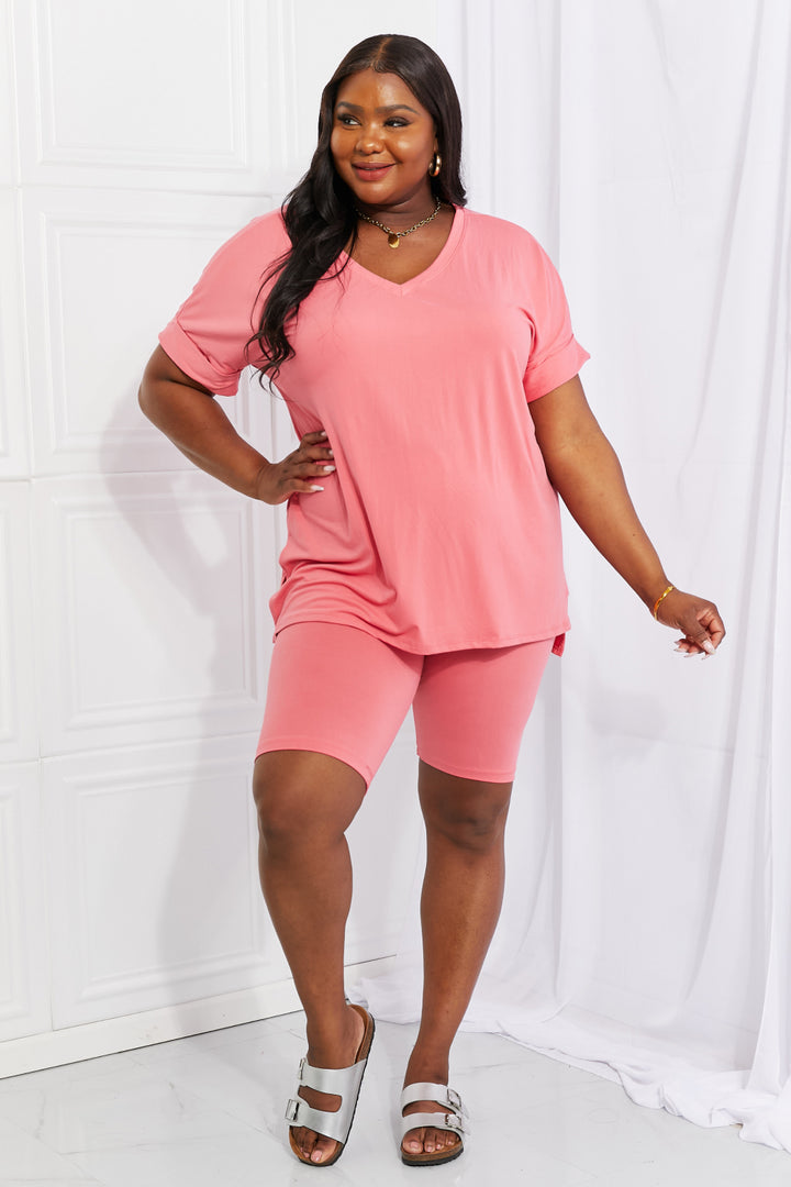 Zenana Full Size Quiet Moments Brushed Lounge Set in Coral - Cheeky Chic Boutique