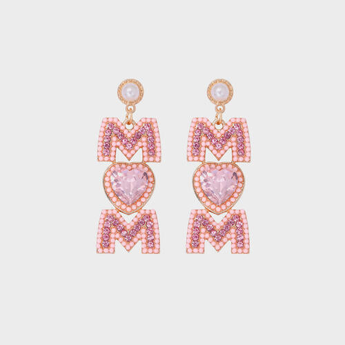 Mom Beaded Rhinestone Earrings - Cheeky Chic Boutique