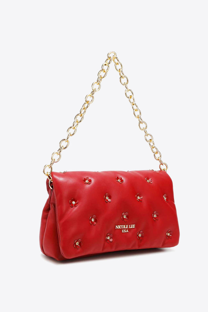Nicole Lee USA Diamond Flower Messenger Crossbody Bag - Cheeky Chic Boutique