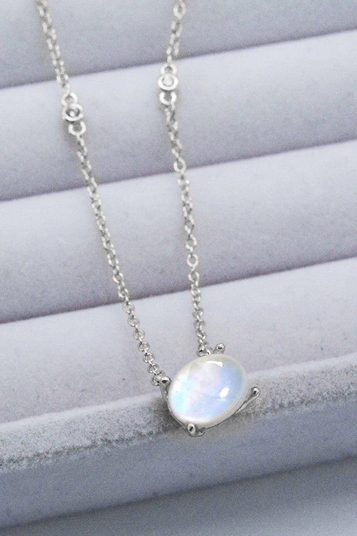 Geometric Moonstone Pendant Necklace - Cheeky Chic Boutique