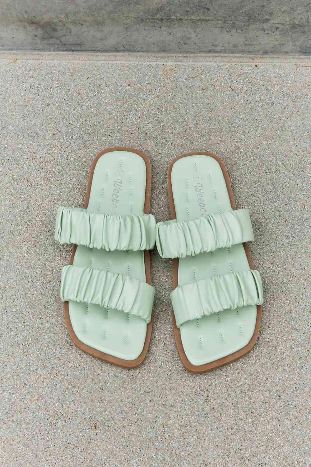 Weeboo Double Strap Scrunch Sandal in Gum Leaf - Cheeky Chic Boutique