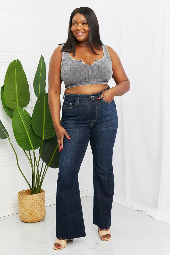 Judy Blue Tiffany Full Size Mid Rise Flare Jeans - Cheeky Chic Boutique