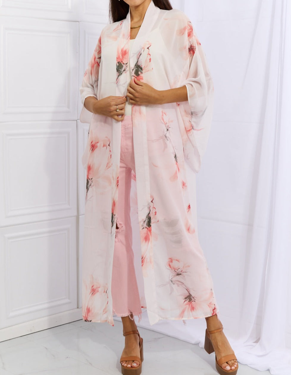 Pick Me Floral Chiffon Kimono Cardigan - Cheeky Chic Boutique