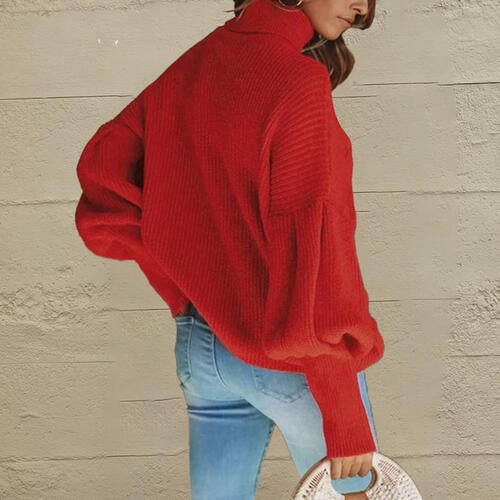 Pop the Bubbly Turtleneck Sweater - Cheeky Chic Boutique