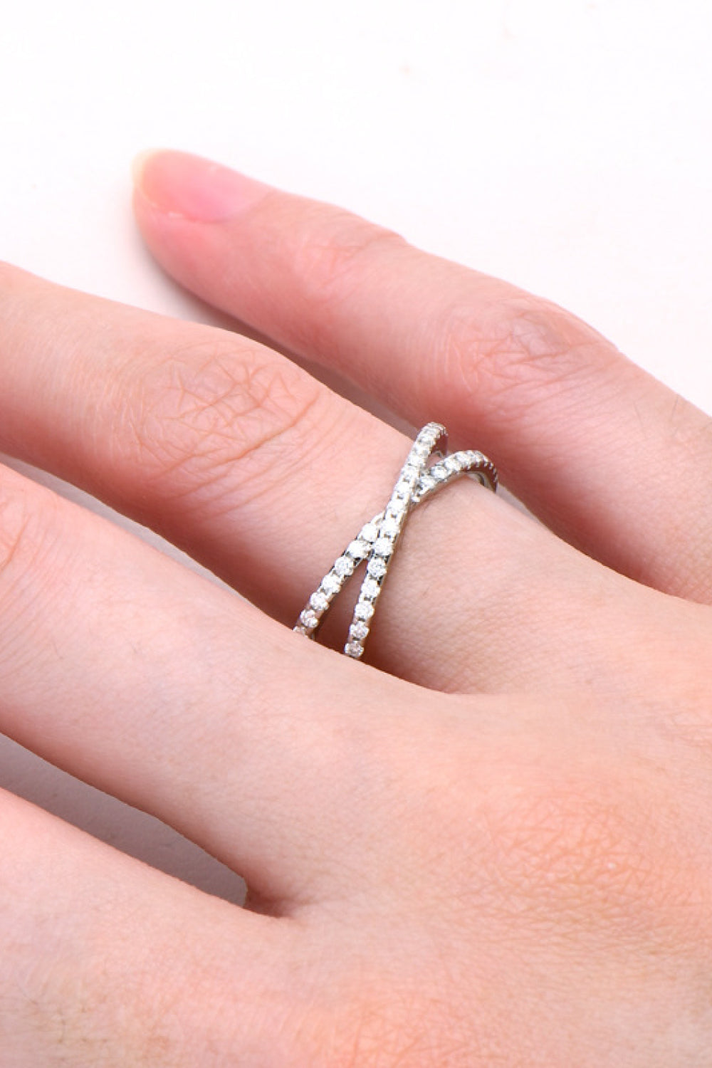 Mary Moissanite 925 Crisscross Ring - Cheeky Chic Boutique