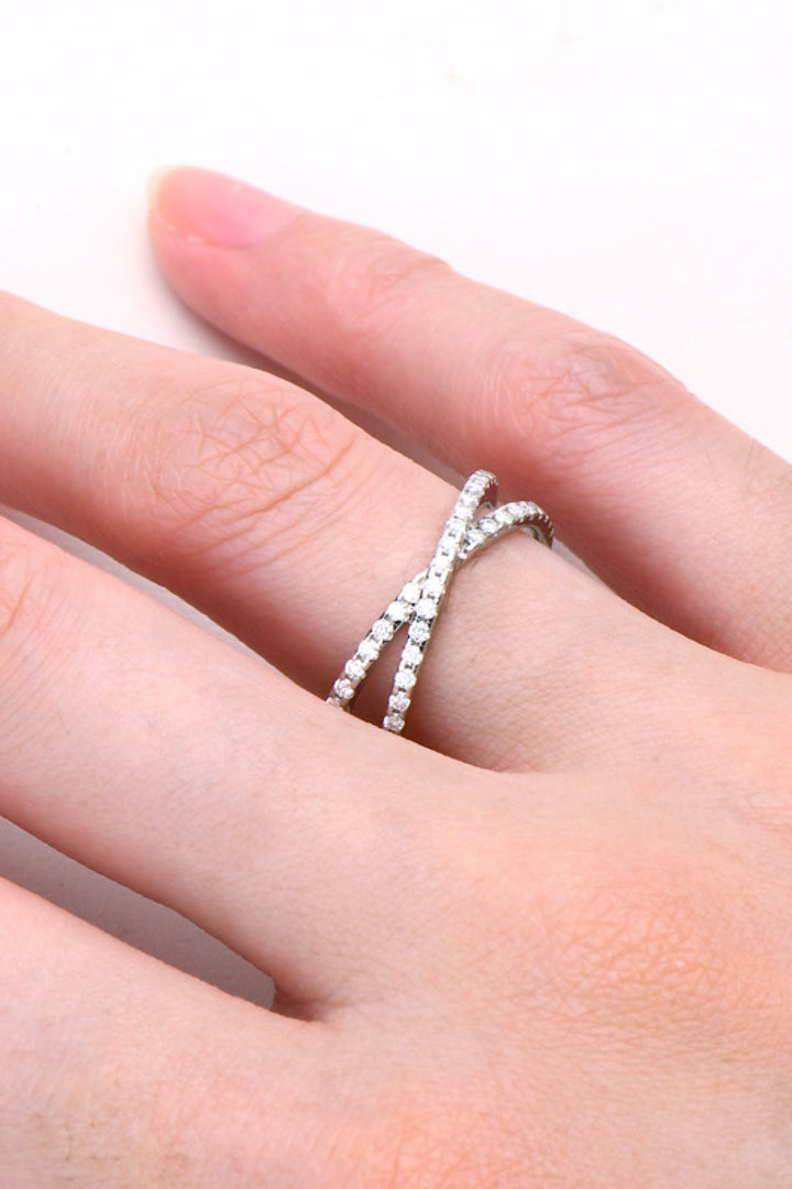 Mary Moissanite 925 Crisscross Ring - Cheeky Chic Boutique