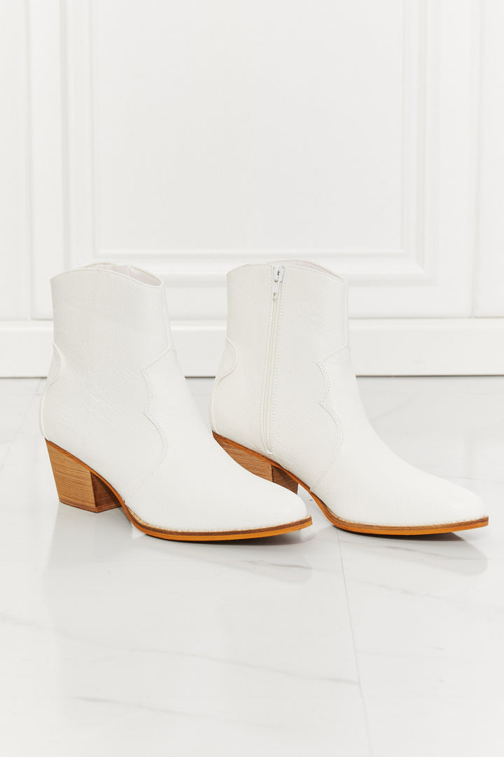 MMShoes Watertower Town Faux Leather Western Ankle Boots in White - Cheeky Chic Boutique
