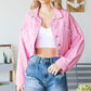Just a Girl Pink Rhinestone Denim Jacket - Cheeky Chic Boutique