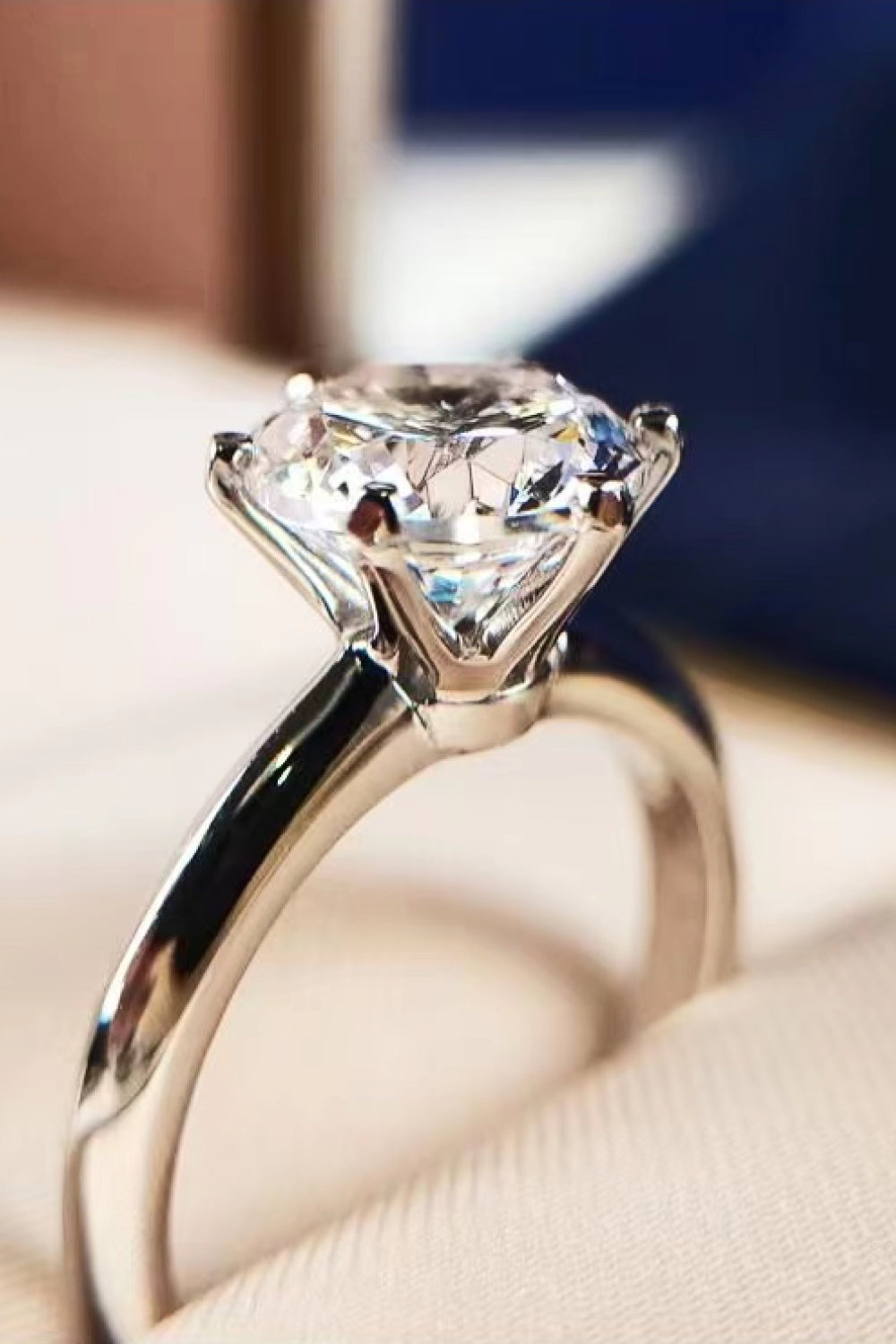 925 Sterling Silver 3 Carat Moissanite 6-Prong Ring - Cheeky Chic Boutique