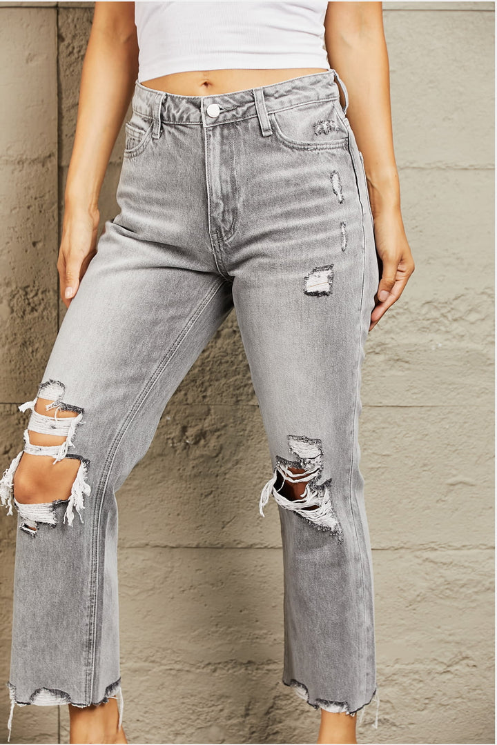 Megan Cropped Straight Jeans - Cheeky Chic Boutique