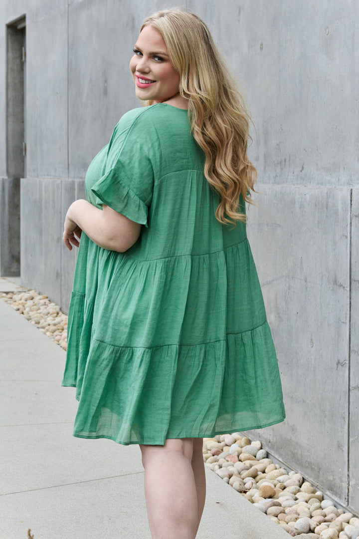 Sweet As Can Be Textured Babydoll Mini Dress - Cheeky Chic Boutique
