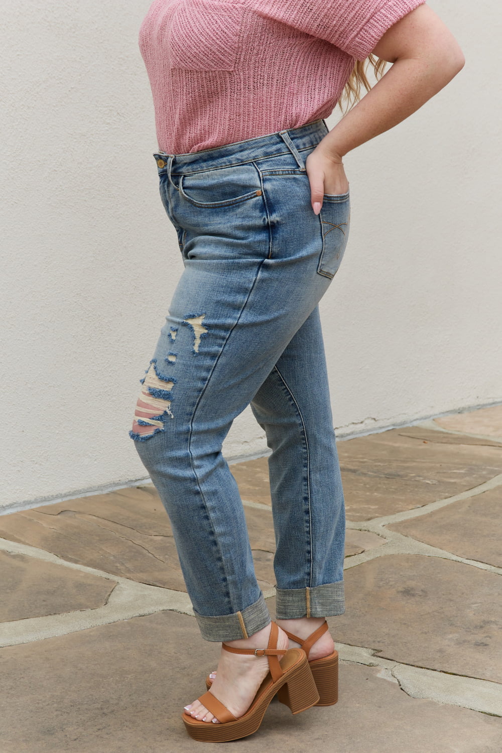 Judy Blue Macy Full Size Mid Rise Boyfriend Jeans - Cheeky Chic Boutique