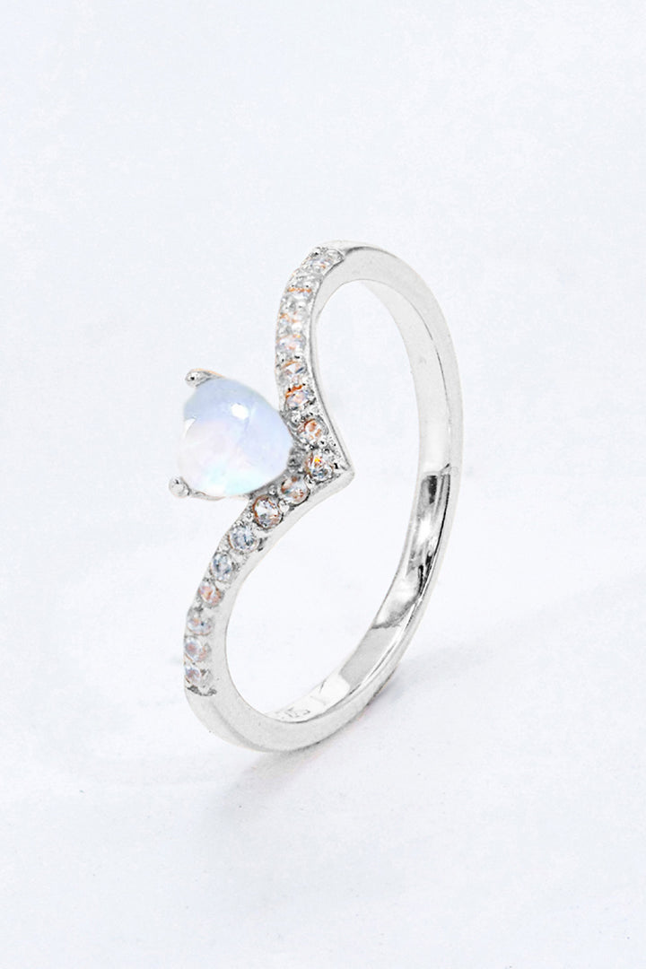 Moonstone Heart-Shaped Ring - Cheeky Chic Boutique