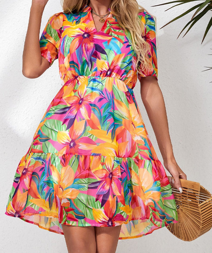 Tropical Jungle Floral Mini Dress - Cheeky Chic Boutique