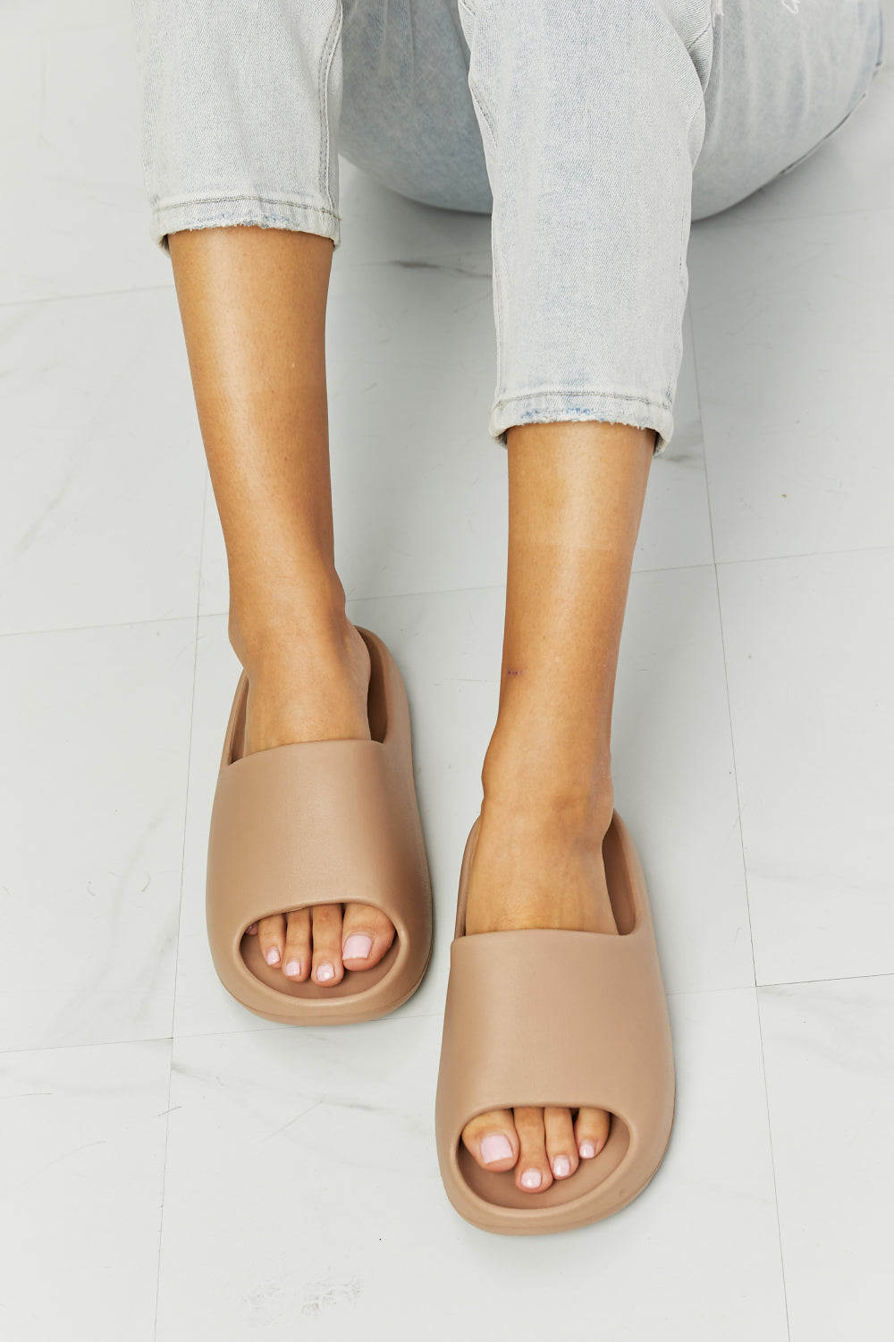 NOOK JOI In My Comfort Zone Slides in Beige - Cheeky Chic Boutique