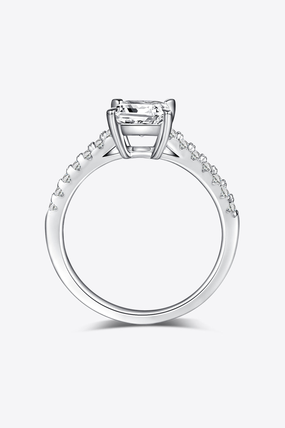 Paris 1.21 Carat Moissanite 925 Sterling Silver Side Stone Ring - Cheeky Chic Boutique