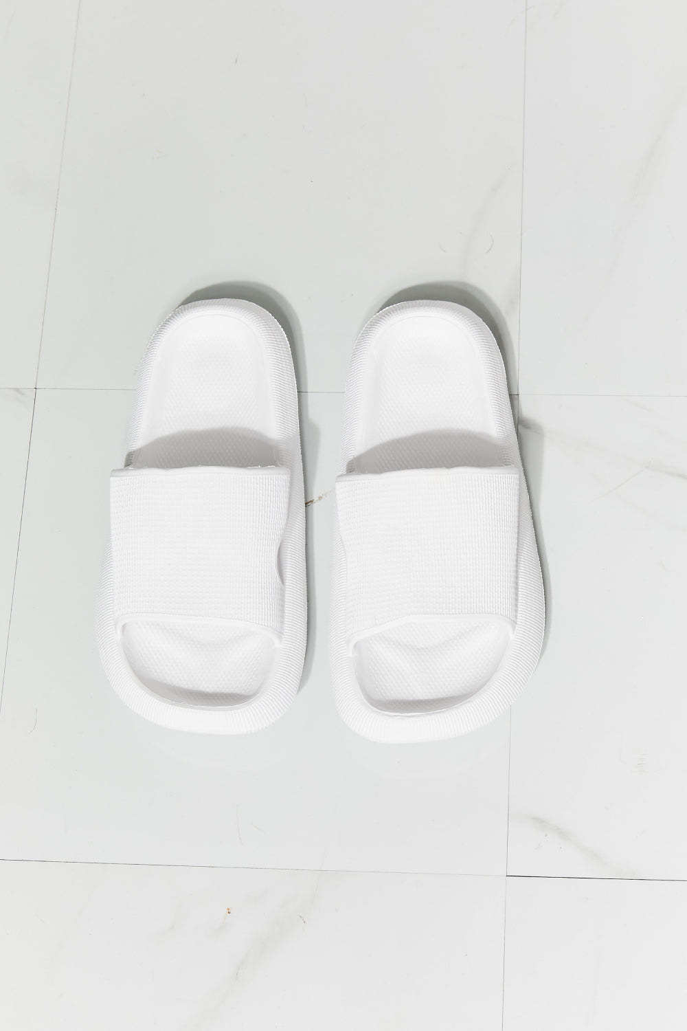 MMShoes Arms Around Me Open Toe Slide in White - Cheeky Chic Boutique