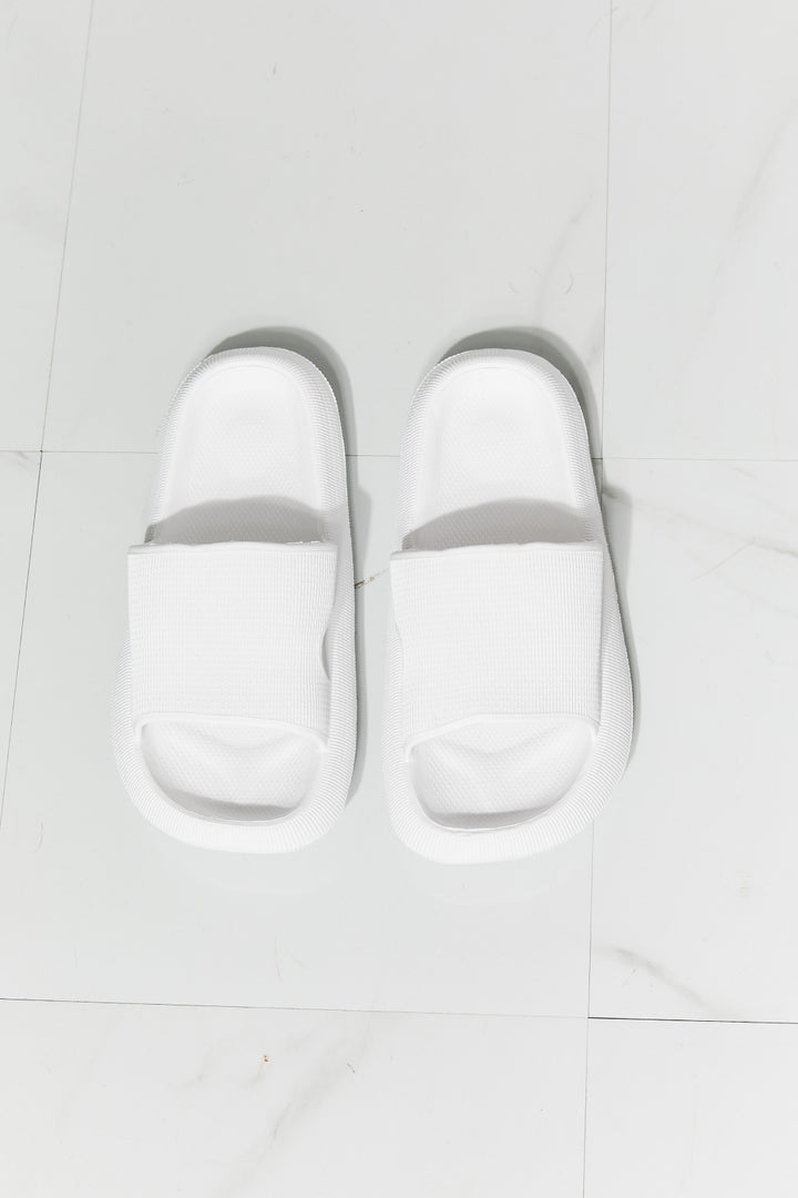 MMShoes Arms Around Me Open Toe Slide in White - Cheeky Chic Boutique