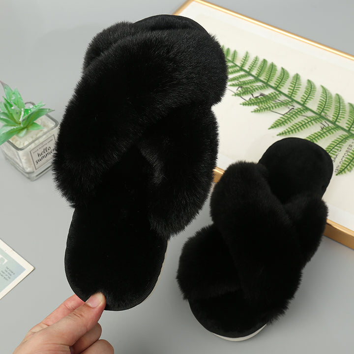 Movie Night Faux Fur Slippers - Cheeky Chic Boutique