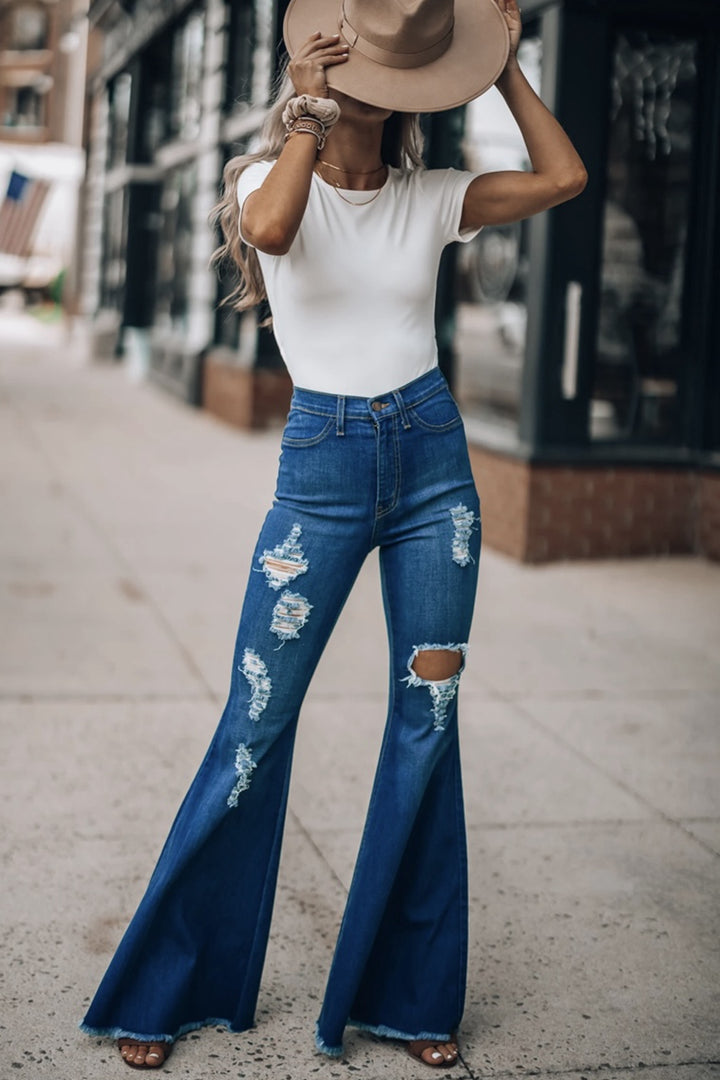 Take It All Back Flare Jeans - Cheeky Chic Boutique