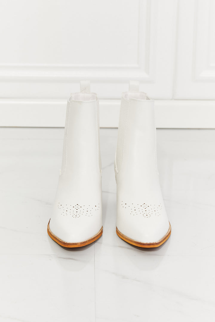 MMShoes Love the Journey Stacked Heel Chelsea Boot in White - Cheeky Chic Boutique