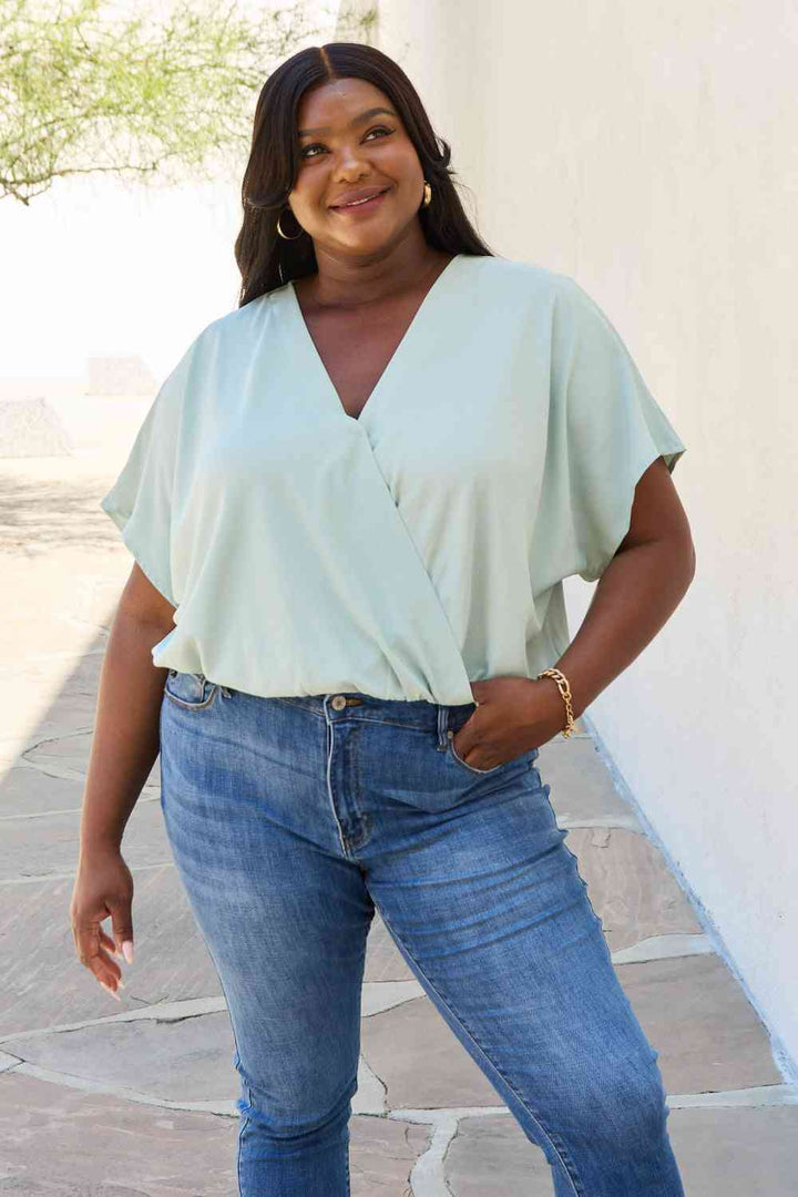 HEYSON On The Daily Full Size Surplice Bodysuit - Cheeky Chic Boutique