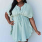 Ninexis Out Of Time Full Size Ruffle Hem Dress with Drawstring Waistband in Light Sage - Cheeky Chic Boutique