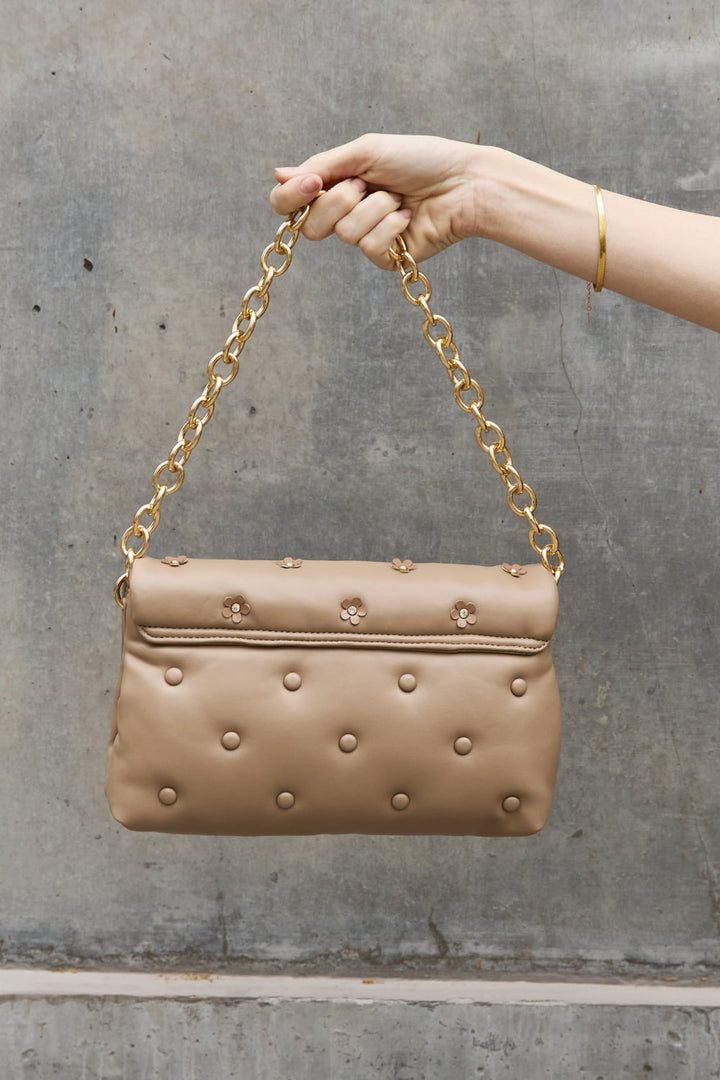 Nicole Lee USA Diamond Flower Messenger Crossbody Bag - Cheeky Chic Boutique