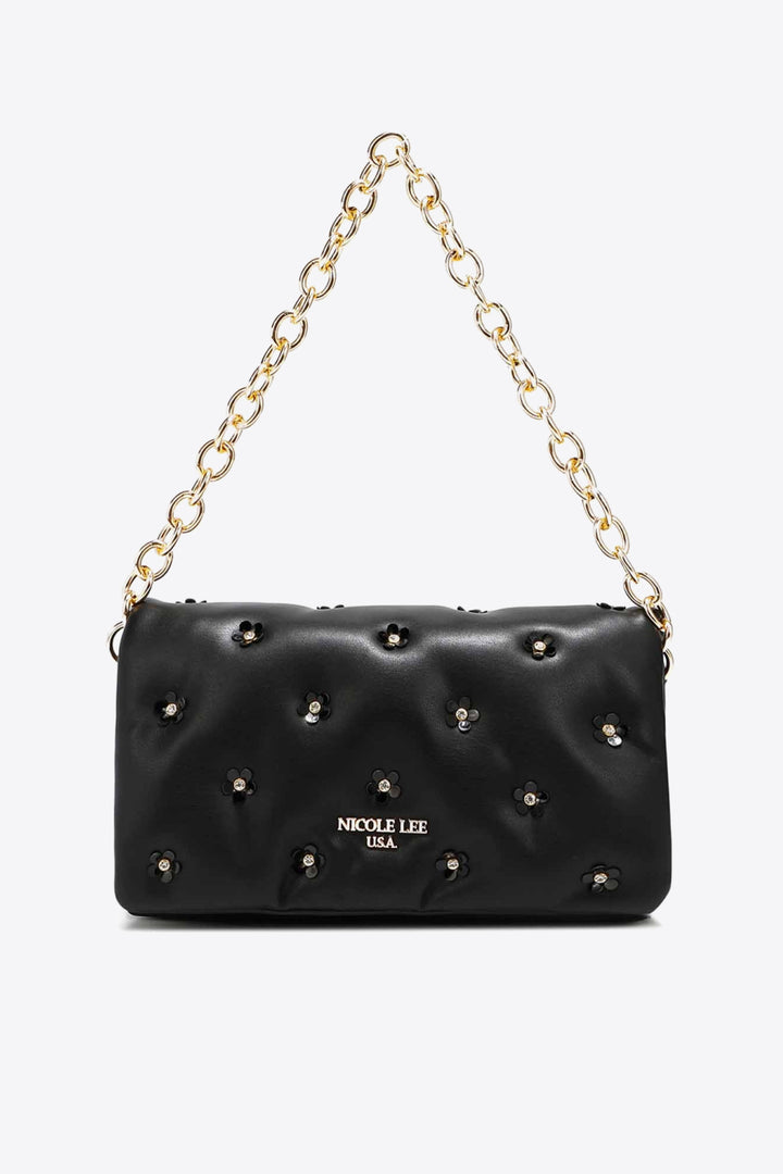 Nicole Lee USA Diamond Flower Messenger Crossbody Bag - Cheeky Chic Boutique