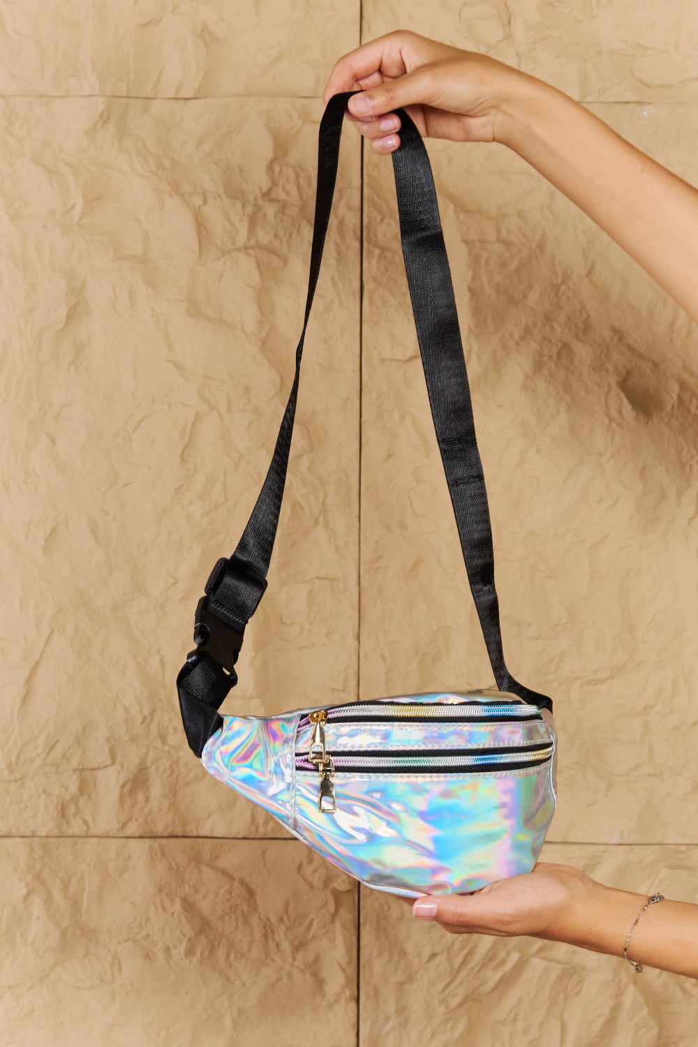 Good Vibrations Silver Holo Fanny Pack - Cheeky Chic Boutique
