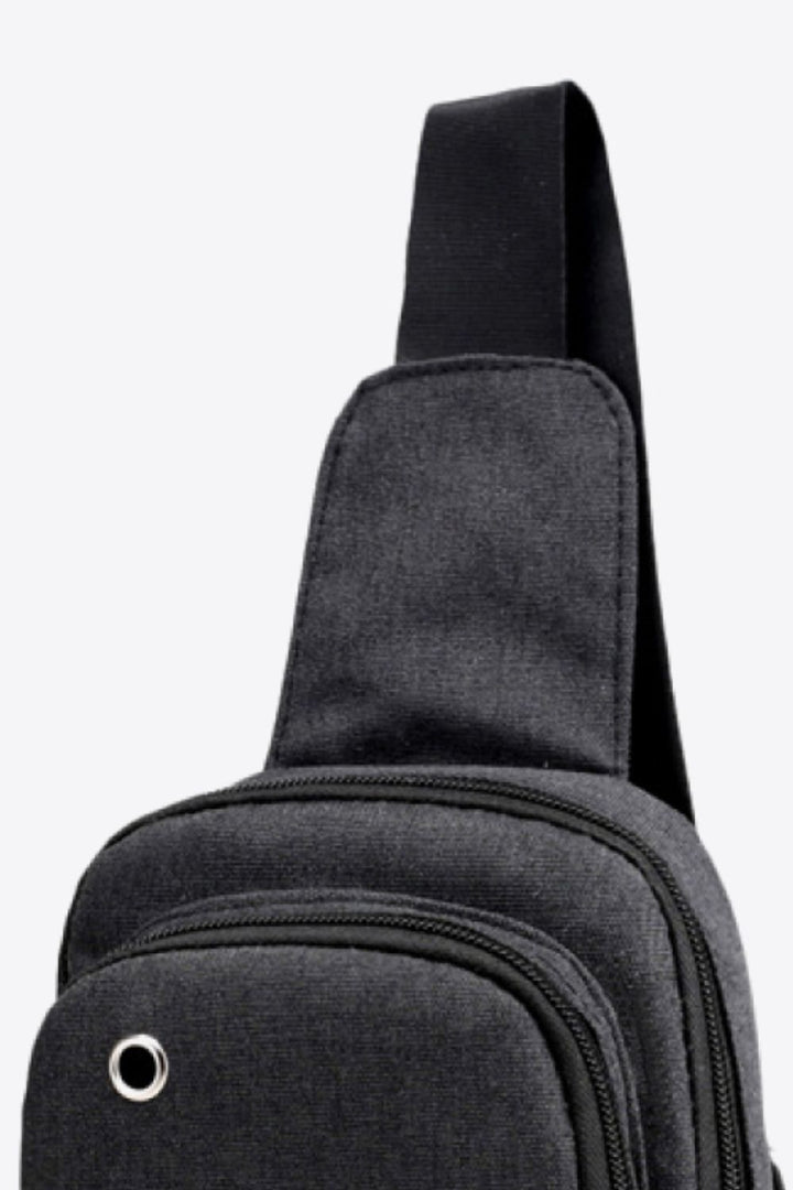 PRE-ORDER Zip Closure Adjustable Strap Oxford Sling Bag - Cheeky Chic Boutique