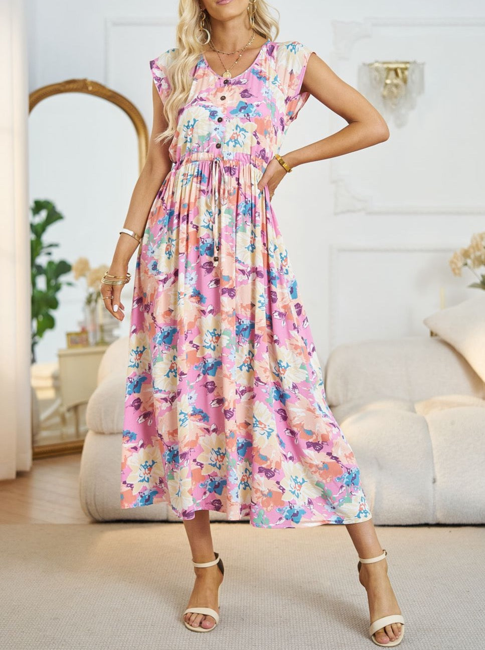 Free for Brunch Floral Midi Dress - Cheeky Chic Boutique