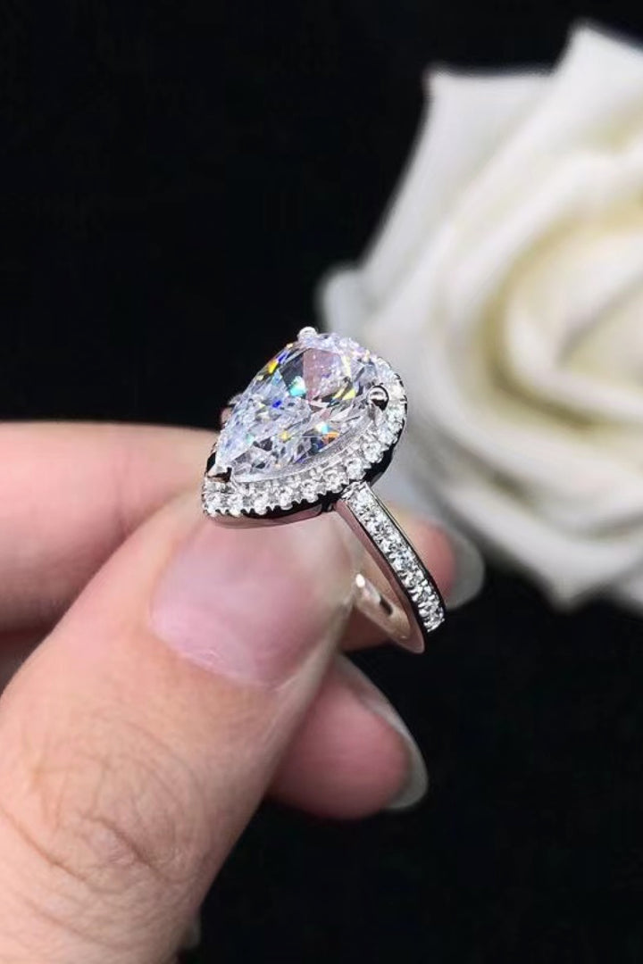 2 Carat Moissanite Teardrop Cluster Ring - Cheeky Chic Boutique