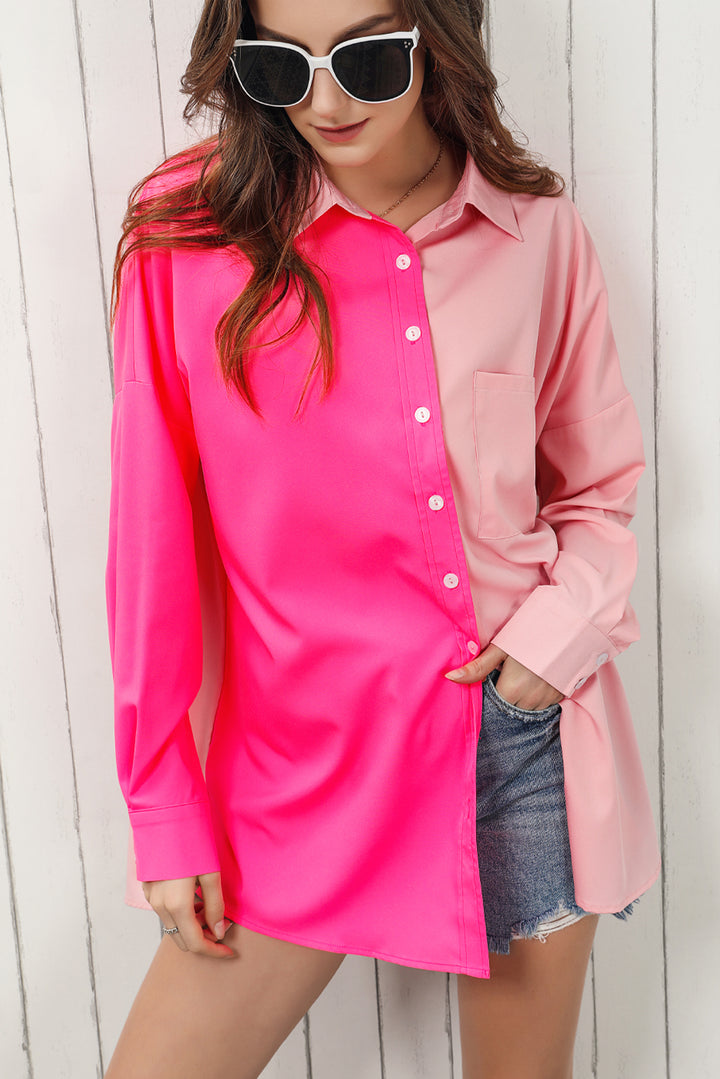 Pink is My Favorite Color Button Down Shirt - Cheeky Chic Boutique